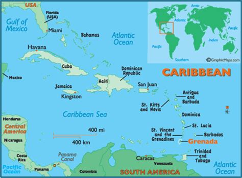 Grenada Map Caribbean