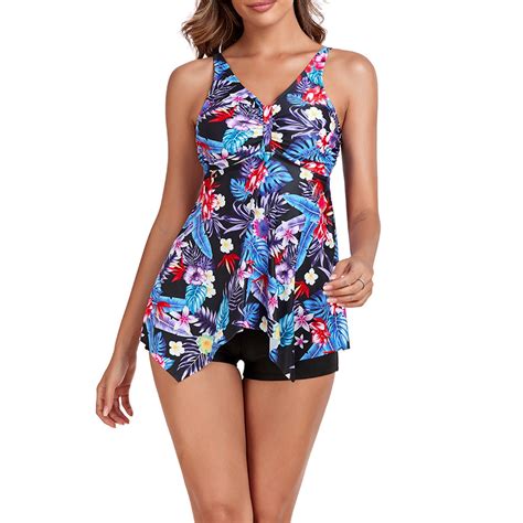 Jacenvly Womens Tankini Swimsuits Piece Breathable Women S Fashion Split Swimsuit Bikini