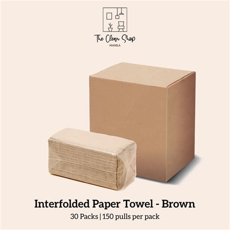 clean shop manila pack   interfolded paper towel brown