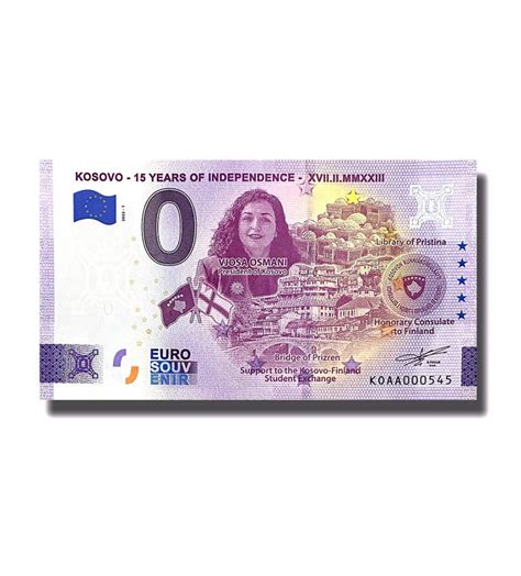 0 Euro Souvenir Banknote Kosovo - 15 Years Of Independence Kosovo KOAA ...