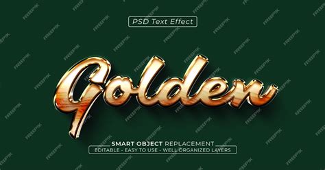 Premium PSD | Golden text logo editable 3d style text effect