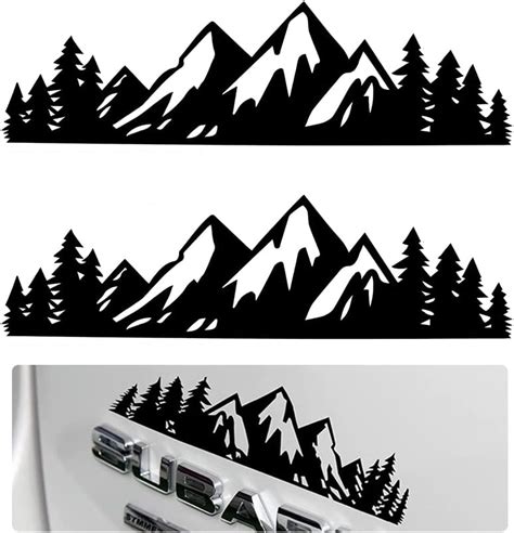 2 Pcs Vinyl Mountain Car Decals Snow Decal Sticker Car Decals Mountain