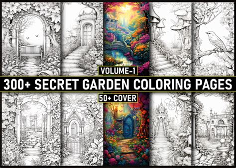 300 Secret Garden Coloring Pages for KDP Graphic by Creativetee