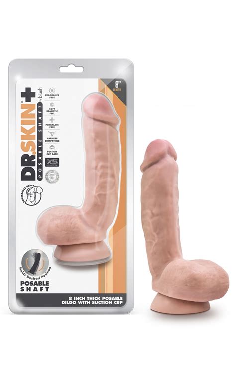 Dr Skin Plus Inch Thick Poseable Dildo With Squeezable Balls