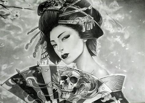 Geisha Drawing by Marik0 on DeviantArt