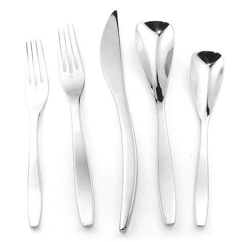 Modern Style Curved Flatware Set Flatware Set Stainless Steel