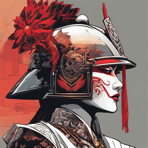female kabuki warrior  helmet  mort aux arts  deviantart
