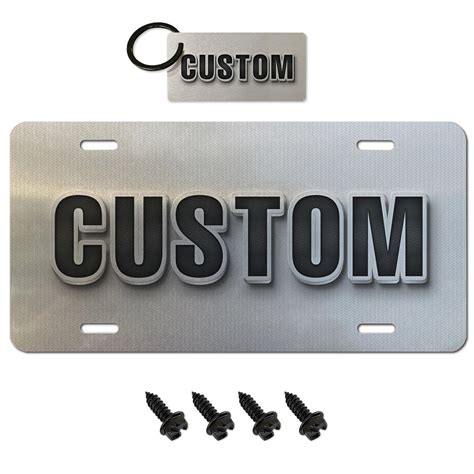 Custom Name License Plate 4 Black License Plate Screws and Keychain ...