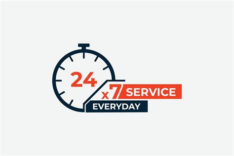 Hours Service Everyday Design With Clock Vector Vector