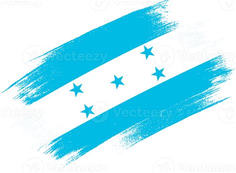 Honduras Flag With Brush Paint Textured Isolated On Png Or Transparent