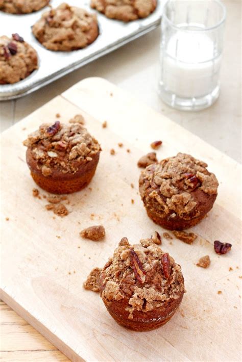 Cinnamon Pumpkin Muffins With A Pecan Streusel Belle Vie