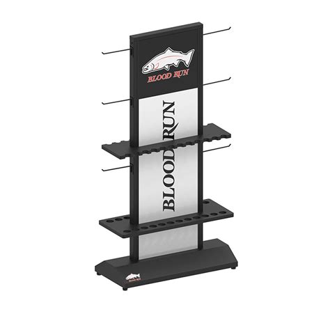 2 Sided Retail Fishing Rod Display Rack With Amazing Graphics