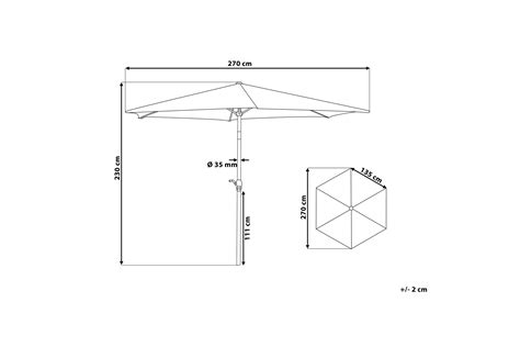 Varese Parasol 230 Cm Parasoller Trademax Dk