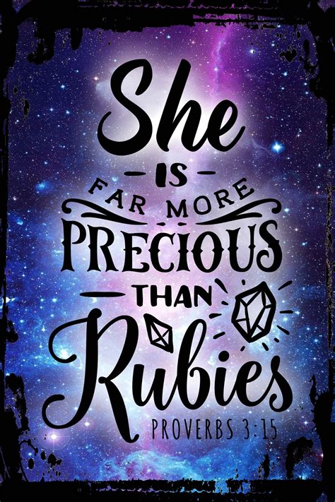 Galaxy Inspirational Wall Art She Is Far More Precious Than Rubies