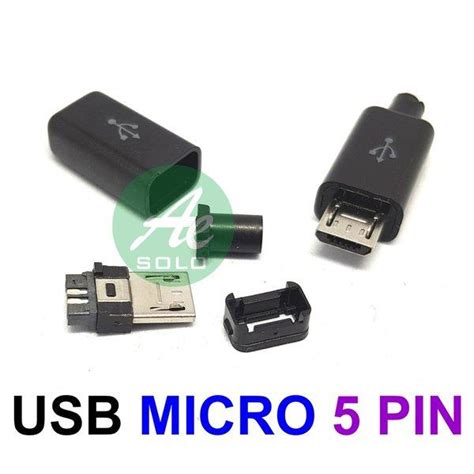 Jual Big Sale Soket Usb Micro Male Jantan 5P Usb Mikro Hitam Putih