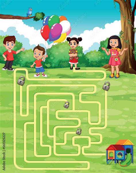 MAZE GAME FOR KIDS Stock Vector | Adobe Stock