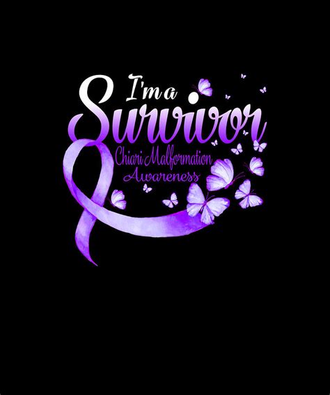 I'm A Survivor Chiari Malformation Awareness Butterfly Ribbon Drawing ...