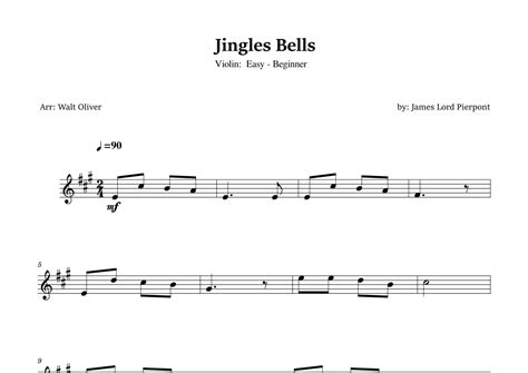 Jingles Bells Arr Walt Oliver By James Lord Pierpont Sheet Music For