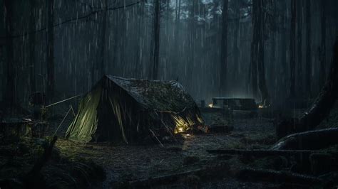 Rain On Tent Deep Sleep While Solo Camping With Heavy Rain And Thunder