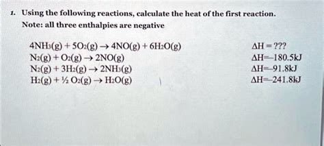 Solved 1 Using The Following Reactions Calculate The Heat Of The