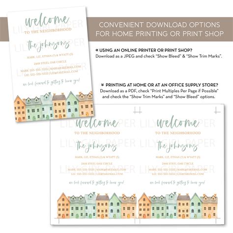 Editable Welcome To The Neighborhood Cards Editable Template Etsy