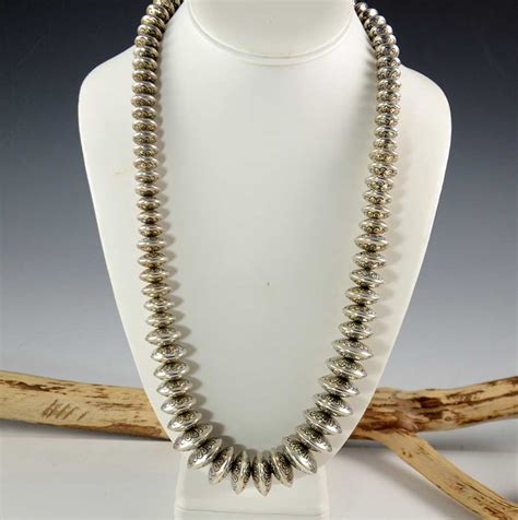 Navajo Silver Bead Necklace Navajo Pearls