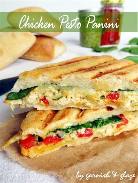 Chicken Pesto Panini Garnish Glaze