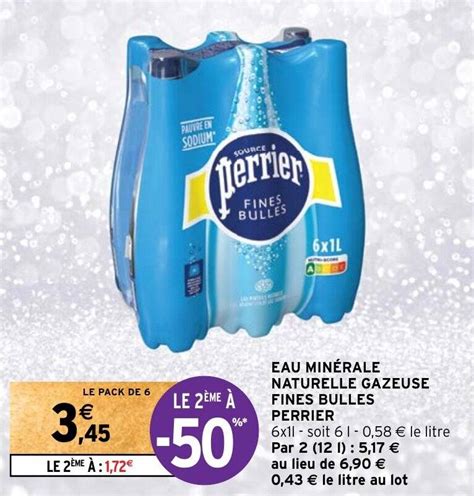 Promo EAU MINÉRALE NATURELLE GAZEUSE FINES BULLES PERRIER chez Intermarché