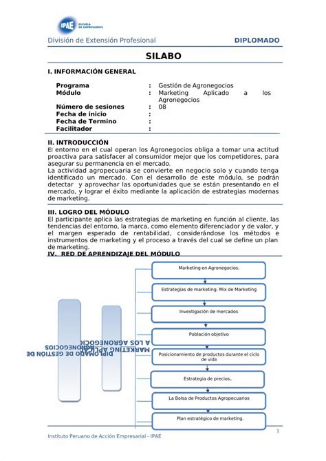 PDF SILABO MODULO III MARKETING EN AGRONEGOCIOS Doc DOKUMEN TIPS