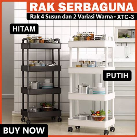 Promo Rak Troli Susun Serbaguna Rak Dapur 4 Susun Dengan Roda Rak