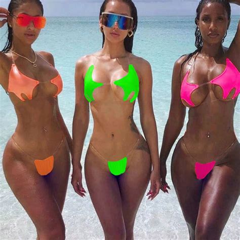 Bikini de tirantes transparentes para mujer traje de baño de realce