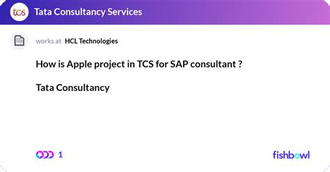 How Is Apple Project In TCS For SAP Consultant Fishbowl