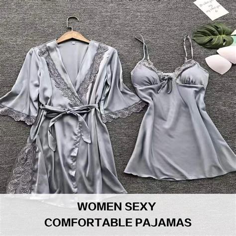 Stuks Vrouw Sexy Pyjama Nachtkleding Kant Gewaad En Broek Lingerie