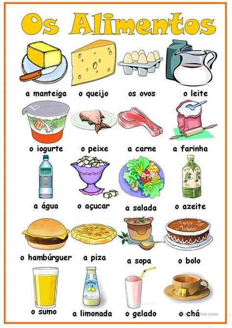 Os Alimentos Português Ple Apostilas Learn To Speak Portuguese