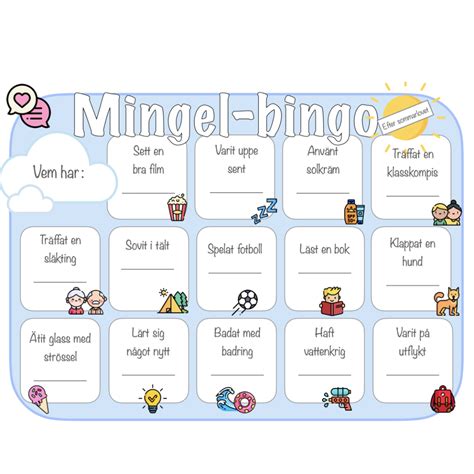 Mingel Bingo Hitta N Gon Som Teach Academy