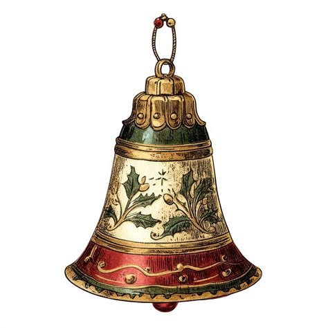Christmas bell illustration vintage traditional. | Free Photo