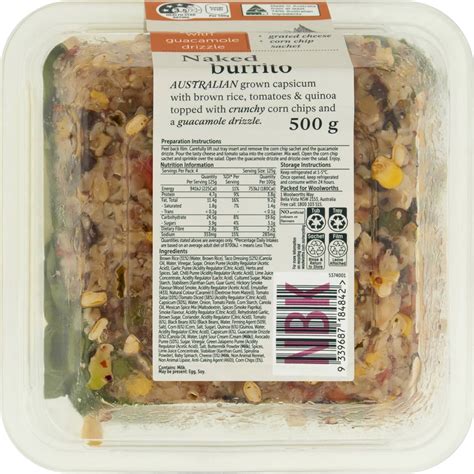 Woolworths Naked Burrito Kit 500g Woolworths