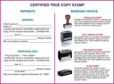 Certified True Copy Stamp