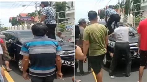 Viral Warga Rusak Mobil Yang Tabrak Anak Sekolah Di Jalan Arah Tomohon