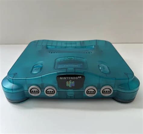 CONSOLE NINTENDO 64 N64 Bleu Transparent Clear Blue Control Deck NUS