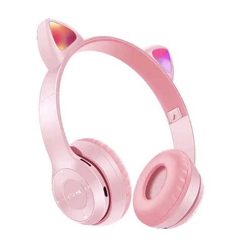 Беспроводные полноразмерные Bluetooth наушники LED с кошачьими ушками ...