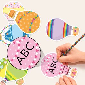 Amazon BeYumi 65Pcs Hot Air Balloon Cloud Classroom Bulletin Board Decoration Set Colorful