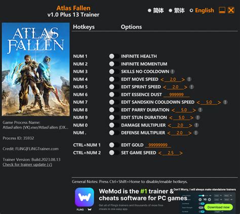 Atlas Fallen Trainer FLiNG Trainer PC Game Cheats And Mods