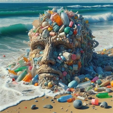 Art Vectoriel Hyper Réaliste Déchets Marins Pollution Plastique