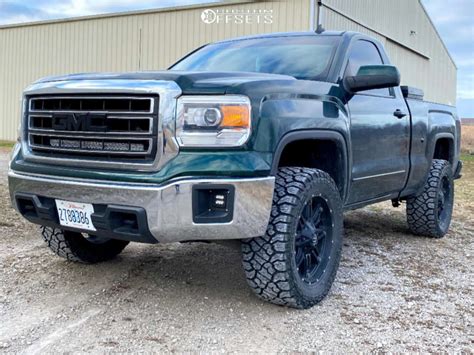 2014 Gmc Sierra 1500 Wheel Offset Aggressive 1 Outside Fender Stock