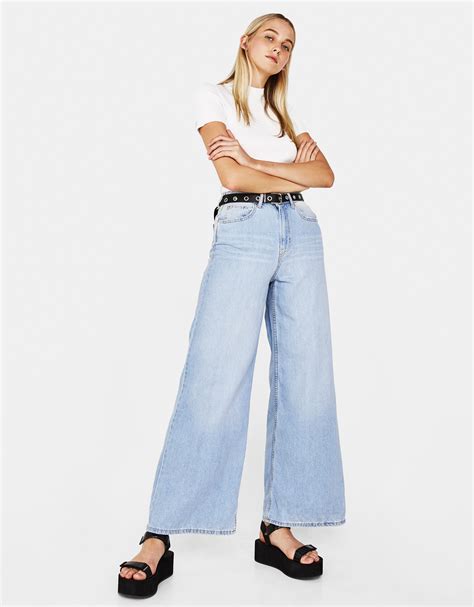 Bershka High Waist Wide Leg Jeans