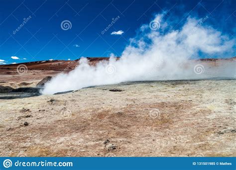 One of Geysers in Geyser Basin Sol De Manana Stock Image - Image of high, bubbles: 131501985