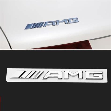 Logo AMG Sticker 3D Argent Emblème pour Mercedes Benz Voiture Insigne