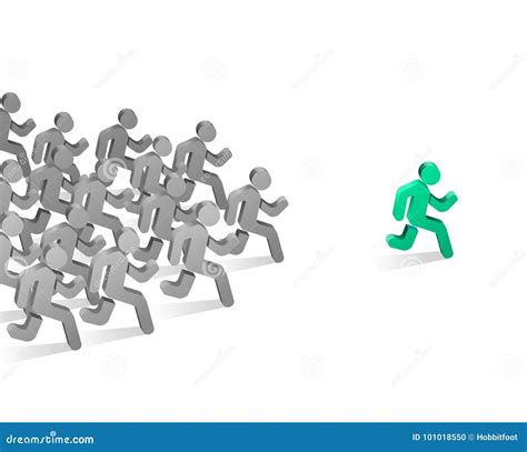 Crowd Chasing Leader Vector Illustration 50062556