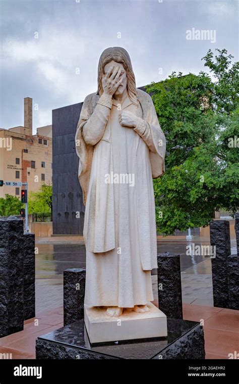 Oklahoma City Oklahoma And Jesus Wept A Sculpture Placed By The Archdiocese Of Oklahoma